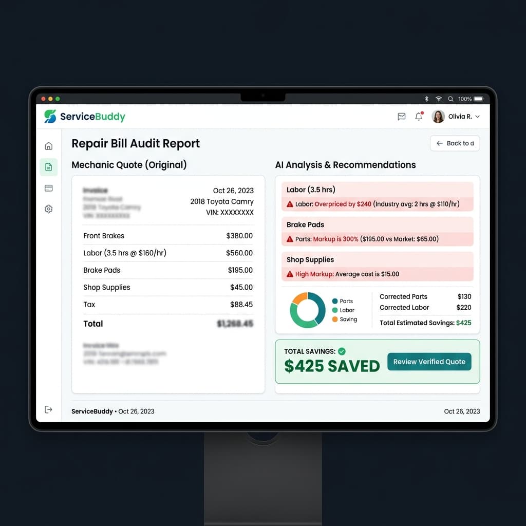 AI Repair Bill Audit Mockup